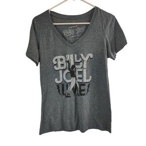 Billy Joel Live Official Merchandise Short Sleeve Steel Blue T- Shirt  Sz Large